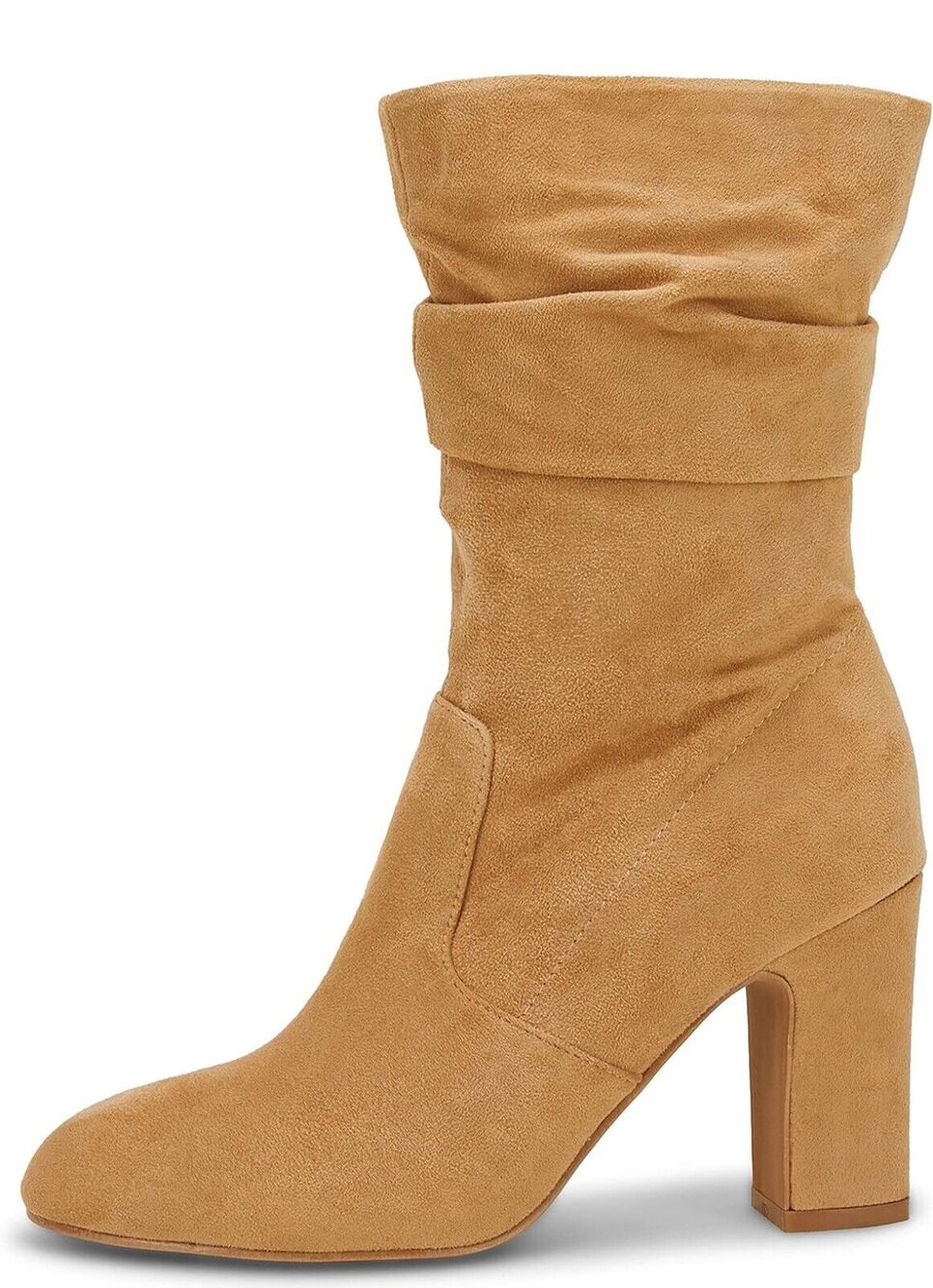 Women's High Heel Faux Suede Boots Block Heel Brown - Coutgo Size 11 New